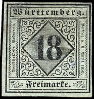 3155 18 Kr Schwarz Auf Violettgrau In Type I Tadellos Ungebraucht Mit Vollem Originalgummi Und Falzrest, Mi. 2300,--, Ka - Other & Unclassified