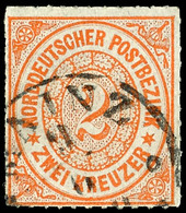 3353 2 Kr. Orange, Farbfrisches Kabinettstück Mit Taxis-K1 "MAINZ", Gepr. H. Krause, Katalog: 8 O - Altri & Non Classificati