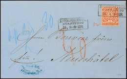 3360 1 Gr. Gezähnt, Als Einzelfrankatur Auf Unterfrankiertem Auslandsbrief, Mit Ra3 "KÖNIGSBERG PR. STADTPOST 31 5 (1871 - Other & Unclassified