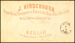 3362 1 Gr. Rosa, Waager. Paar Auf Briefkuvert, Mit K1 "BERLIN P.E.15. 5 8 71" (KBHW 412) Nach Hamburg, Rücks. Firmen-Zud - Altri & Non Classificati