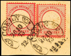 3407 "COELN 26/10 73" (Spalink 4-6 N3), Zwei Mal Abgeschlagen Auf D.R. 1 Gr. Großer Schild, 2 Stück Auf Briefstück, Kata - Altri & Non Classificati