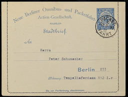 3431 BERLIN PACKETFAHRT, GS-Kartenbrief 3 Pfg, Blaugraues Papier, Bedarfsgebraucht Mit Stempel "PACKETFAHRT 30.9.91", Ka - Altri & Non Classificati