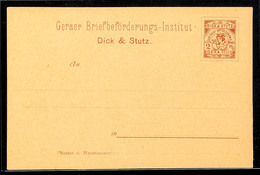 3440 GERA DICK & STUTZ, GS-Postkarte 2 Pfg Tadellos Ungebraucht, Katalog: P3 BF - Other & Unclassified