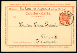 3441 HALLE A.S. COURIER, GS-Postkarte 3 Pfg, Bedarfsgebraucht Mit Stempel "COURIER 24.11.96", Mit Umseitiger Selbstgesta - Altri & Non Classificati