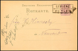 3460 "COBLENZ MOSELBAHNHOF 20 6 81" - Ra3, Klar Auf GS-Postkarte 5 Pfg Nach Neuwied  BF - Autres & Non Classés