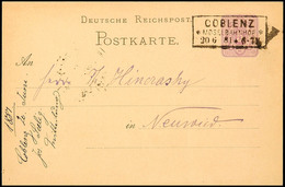 3460 "COBLENZ MOSELBAHNHOF 20 6 81" - Ra3, Klar Auf GS-Postkarte 5 Pfg Nach Neuwied  BF - Other & Unclassified