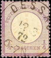 3486 1/4 Gr. Grauviolett, Tieffarbige Marke Mit Zentrisch Klar Platziertem Aptierten Franco-K1 "DESSAU 12 3 72", Minimal - Autres & Non Classés