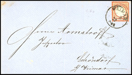 3498 1/2 Gr. Zinnober, Farbfrisches Exemplar Als EF Auf Kuvert Im Ortszustellbereich Mit Großem K1 "WEIMAR" In 1872 Nach - Sonstige & Ohne Zuordnung