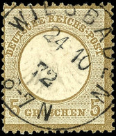 3524 5 Gr. Dunkelockerbraun, Farbfrisches Kabinettstück Mit Herrlich Zentrisch Klar Aufgesetztem K1 "WIESBADEN 24 10 72" - Other & Unclassified