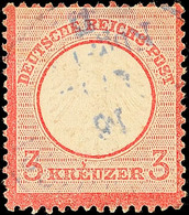 3541 3 Kr. R÷tlichkarmin, Farbfrische, Gut Geprägte Marke In Heller Nuance, Zentrischer, Zart Mittig Aufgesetzter Violet - Sonstige & Ohne Zuordnung