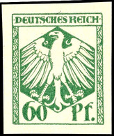 4268 1920 (ca.), Entwurf Für Eine Freimarkenausgabe Von R. Engels, 60 Pfg Adler Im Rahmen Gelbgrün, Ungezähnt, Tadellos  - Otros & Sin Clasificación