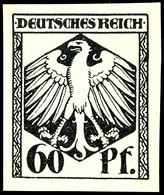 4269 1920 (ca.), Entwurf Für Eine Freimarkenausgabe Von R. Engels, 60 Pfg Adler Im Rahmen Schwarz, Ungezähnt, Tadellos U - Autres & Non Classés