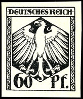 4269 1920 (ca.), Entwurf Für Eine Freimarkenausgabe Von R. Engels, 60 Pfg Adler Im Rahmen Schwarz, Ungezähnt, Tadellos U - Other & Unclassified