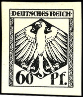 4270 1920 (ca.), Entwurf Für Eine Freimarkenausgabe Von R. Engels, 60 Pfg Adler Im Rahmen Schwarz, Ungezähnt, Tadellos U - Autres & Non Classés