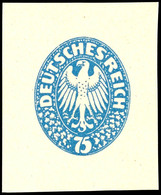 4271 1920 (ca.), Entwurf Für Eine Freimarkenausgabe Von R. Engels, 75 Pfg Adler Im Hochoval Preußischblau, Ungezähnt, Ta - Otros & Sin Clasificación