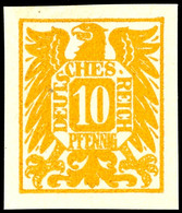 4273 1920 (ca.), Entwurf Für Eine Freimarkenausgabe, 10 Pfg Adler Mit Wertschild Gelb, Ungezähnt, Tadellos Ungebraucht O - Autres & Non Classés