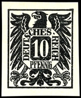 4274 1920 (ca.), Entwurf Für Eine Freimarkenausgabe, 10 Pfg Adler Mit Wertschild Schwarz, Ungezähnt, Tadellos Ungebrauch - Autres & Non Classés