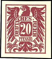 4277 1920 (ca.), Entwurf Für Eine Freimarkenausgabe, 20 Pfg Adler Mit Wertschild Rotbraun, Ungezähnt, Tadellos Ungebrauc - Autres & Non Classés