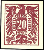 4277 1920 (ca.), Entwurf Für Eine Freimarkenausgabe, 20 Pfg Adler Mit Wertschild Rotbraun, Ungezähnt, Tadellos Ungebrauc - Sonstige & Ohne Zuordnung