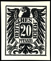 4278 1920 (ca.), Entwurf Für Eine Freimarkenausgabe, 20 Pfg Adler Mit Wertschild Schwarz, Ungezähnt, Tadellos Ungebrauch - Sonstige & Ohne Zuordnung