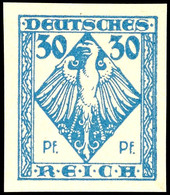 4281 1920 (ca.), Entwurf Für Eine Freimarkenausgabe, 30 Pfg Adler Auf Raute Hellblau, Ungezähnt, Tadellos Ungebraucht O. - Otros & Sin Clasificación