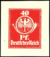 4283 1920 (ca.), Entwurf Für Eine Freimarkenausgabe, 40 Pfg Adler Im Posthorn Karmin, Ungezähnt, Tadellos Ungebraucht O. - Autres & Non Classés