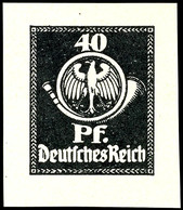 4284 1920 (ca.), Entwurf Für Eine Freimarkenausgabe, 40 Pfg Adler Im Posthorn Schwarz, Ungezähnt, Tadellos Ungebraucht O - Otros & Sin Clasificación