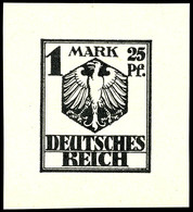 4287 1920 (ca.), Entwurf Für Eine Freimarkenausgabe, 1 M. 25 Pfg Adler Im Hexagon Schwarz Auf Weiß, Ungezähnt, Tadellos  - Sonstige & Ohne Zuordnung