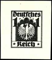 4289 1920 (ca.), Entwurf Für Eine Freimarkenausgabe, 1 M. Adler Im Jugendstilornament Schwarz Auf Weiß, Ungezähnt, Tadel - Otros & Sin Clasificación