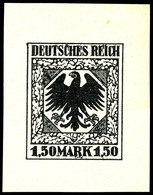 4290 1920 (ca.), Entwurf Für Eine Freimarkenausgabe, 1,50 M. Adler Im Hexagon Mit Rahmen Schwarz Auf Weiß, Ungezähnt, Ta - Altri & Non Classificati