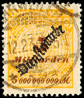 4313 5 Mrd. Mark.  Mit Plattenfehler "Sprung" In Der Rosette, Gestempelt, Kl. Mängel, Gepr. Infla/Winkler BPP, Mi. 600.- - Altri & Non Classificati