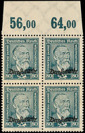 4318 80 Pfg. Stephan, Plattendruck, Vierblock Vom Oberrand, Tadellos Postfrisch, Mi. 300.-, Katalog: 113P OR (2) ** - Sonstige & Ohne Zuordnung