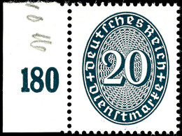 4319 20 Pf Strohhutmuster Mit Wasserzeichen Y Tadellos Postfrisch, Mi. 110,--, Katalog: 119Y ** - Sonstige & Ohne Zuordnung