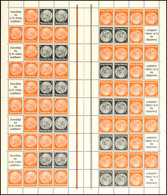 4334 Hindenburg 1936/37, A8+8+1 Pf., Markenheftchenbogen Komplett Postfrisch, Falzreste In Eckrändern, Waager. Und Senkr - Other & Unclassified