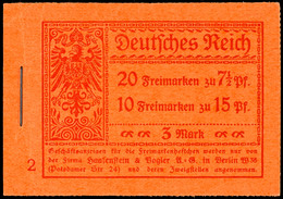 4355 Germania 1917, Heftchen Aus 2. Auflage Mit Nr. 2, Dabei Das H.-Blatt 12 Mit Den Zwei Werten Zu 7 1/2 Pfg In Der Bes - Markenheftchen