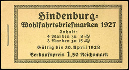 4363 Hindenburgspende 1927, Markenheftchen 24.1A, Postfrisch, Mängel, Mi. 320.-, Katalog: MH24.1A ** - Carnets