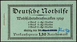 4366 Nothilfe 1929, Gültigkeitsdauer Handschr. Korrigiert, Postfrisch (H-Blätter Leichte Anhaftungen), Mi. 1.200.-, Kata - Carnets