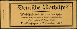 4367 Nothilfe 1930, H-Blätter Nicht Durchgezähnt, Postfrisch, Deckelanschlag Und Beschriftet (Seite 3 Falzreste), Mi. Fü - Markenheftchen