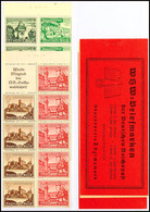 4378 WHW 1939 Bauwerke, Markenheftchen Postfrisch (aufgetrennt Ohne Klammer), 5+6 Pf. Heftchenblatt Passerstrich Oben, M - Carnets