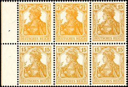 4391 Germania 1916/17, 7½ Orange +15 Pf., Heftchenblatt Mit Strichleise Durchgezähnt, Postfrisch ( Rand Angetrennt Und E - Sonstige & Ohne Zuordnung