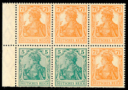 4408 5+7½ Pf. Germania, Heftchenblatt, Unbedruckter Rand Durchgezähnt, Postfrisch (übliche Zähnung), Mi. 200,-, Katalog: - Sonstige & Ohne Zuordnung