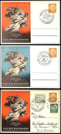 4646 1938, 4 Stück 3 Pfg Privat-GS-Postkarten, Tag Der Briefmarke, Dabei C75/01 SST BERLIN, C75/02 SST BERGEDORF Und C75 - Sonstige & Ohne Zuordnung
