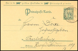 4648 BERLIN, 2 Pfg. Grün, Bedarfs-GSK 1896  BF - Private & Local Mails