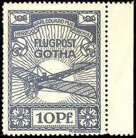 4657 10 Pfg  Flugpostmarke Gotha-Erfurt, Postfrisches Prachtstück Mit Links Nicht Ganz Perfekter Zähnung (siehe Auch Fot - Poste Aérienne & Zeppelin