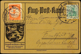 4671 FRANKFURT (MAIN) 12.6.12, Flugpostmarke 10 Pfg Nebst 5 Pfg Germania Auf Offizieller Flugpostkarte, Rücks. Seltener  - Other & Unclassified