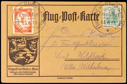 4685 FRANKFURT 15.6.12, Flugpostmarke 20 Pfg Nebst 5 Pfg Germania Auf Graubrauner Flugpostkarte, Glatter Karton, Mit Gru - Altri & Non Classificati