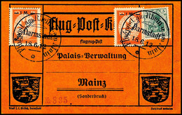 4693 1 M. Gelber Hund, Zweimal Auf Oranger Flugpostkarte Mit Sekula-Beschriftung No. 835 Und 5 Pfg. Germania Sowie Flugs - Other & Unclassified