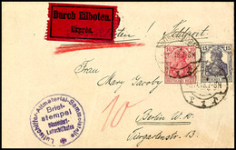 4701 1918, "Luftschiffer-Altmaterial-Sammelstelle Düsseldorf-Luftschiffhafen", Briefstempel Klar Auf Eilboten-Feldpostbr - Autres & Non Classés