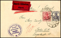 4701 1918, "Luftschiffer-Altmaterial-Sammelstelle Düsseldorf-Luftschiffhafen", Briefstempel Klar Auf Eilboten-Feldpostbr - Other & Unclassified