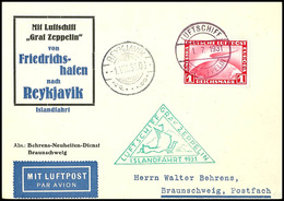 4716 1931, Islandfahrt, Deutsches Post Mit Bordpost Der Hinfahrt, Karte Mit 1 M. Sondermarke Und Bordpoststempel Vom 1.7 - Autres & Non Classés